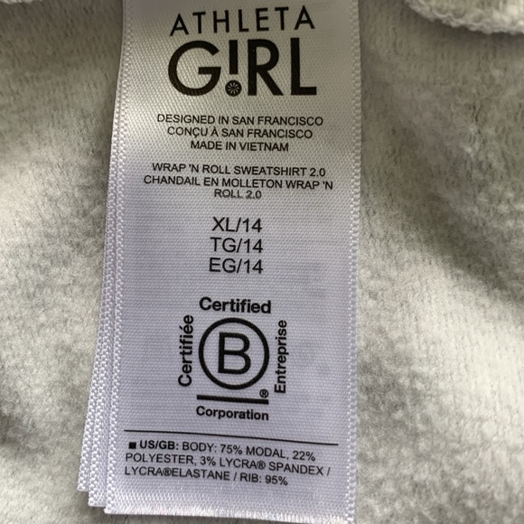 Athleta Girl Wrap’N Roll Cardigan Fog Heather Grey Gray Size XL/14 - Picture 5 of 10